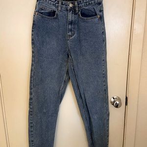 Mom jeans with slit in back